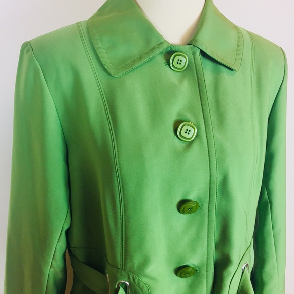 1 Madison Emerald Green Trench Coat Size Large - Picture 5 of 8